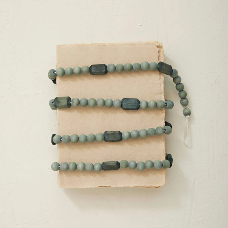 Paulownia Wood Bead Garland, Grey