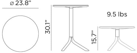 Spritz Adjustable Height Bistro Table, Bianco