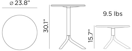 Spritz Adjustable Height Bistro Table, Bianco