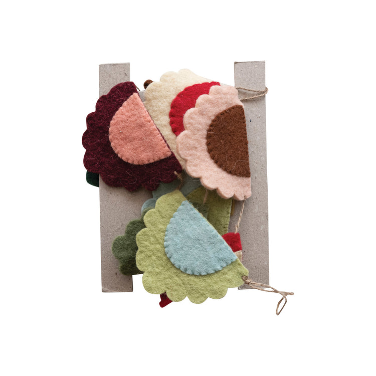 Handmade Wool Felt Scalloped Pennant Garland