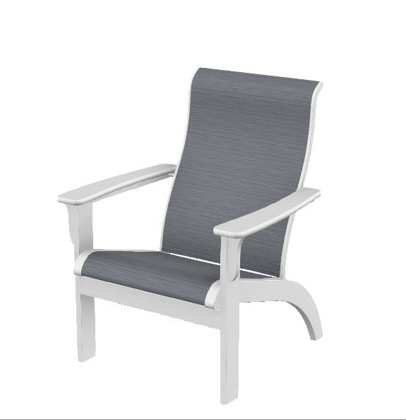 Adirondack Chat Arm Chair, Blueprint/Snow