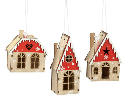 Assorted Wood House Ornament