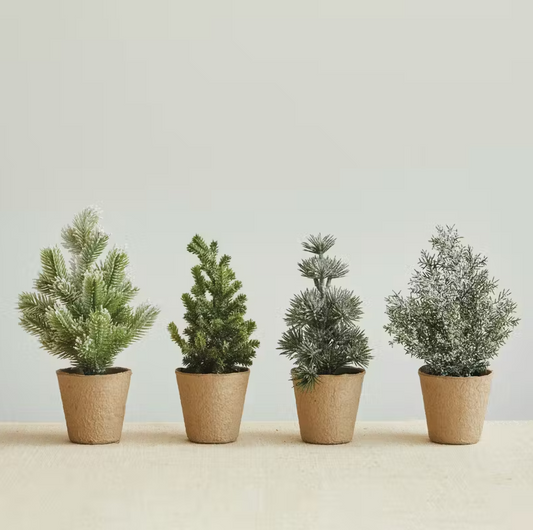 Faux Pine Tree in Paper Pot