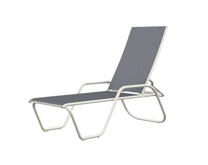 Gardenella 4-Pos. Stacking Chaise w/Arms, Blueprint/Snow