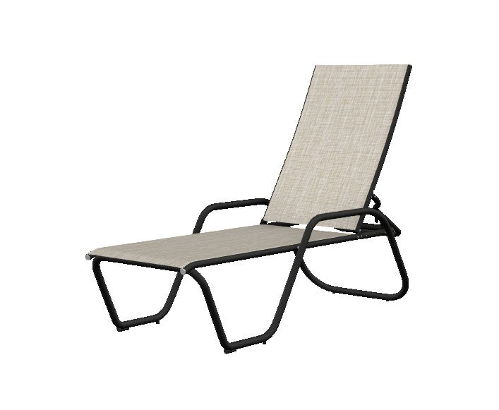 Gardenella 4-Pos. Stacking Chaise w/Arms, Ella/Black