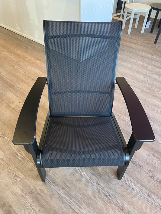Adirondack Chat Arm Chair, Cane Black/Black