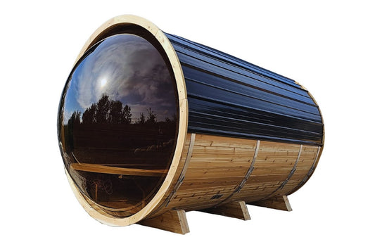 8' Red Cedar Panoramic Barrel Sauna