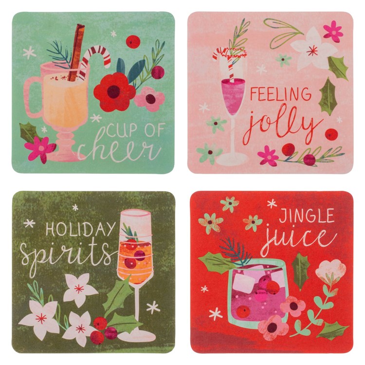 Set of 8 Paper Coasters: Cocktails