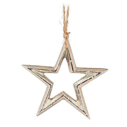 Silver Outline Star Ornament