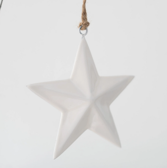 White Enamel Star Ornament