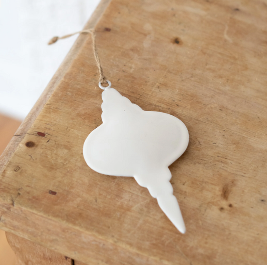 White Enamel Kismet Drop Ornament