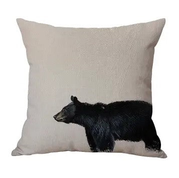 18"x18" Bear Artwork 3 Decorative Pillow, Indoor/Outdoor