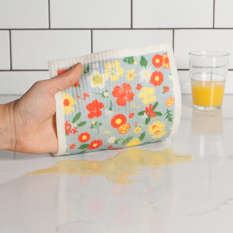 Flowers of Month Swedish Sponge Cloth