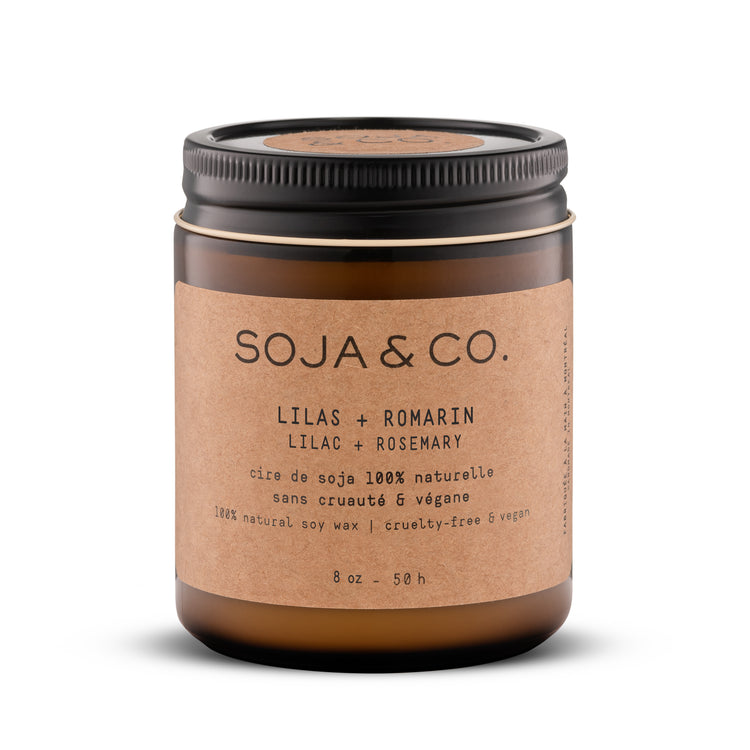 SOJA&CO. Candle: Lilac & Rosemary 8oz