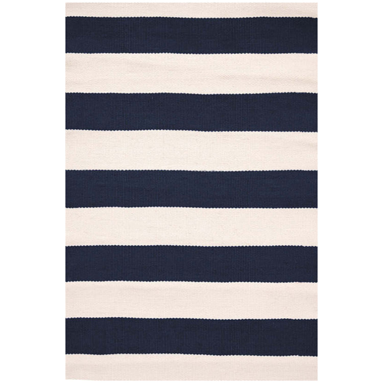 Catamaran Stripe Navy/Ivory 6X9 Area Rug Indoor/Outdoor