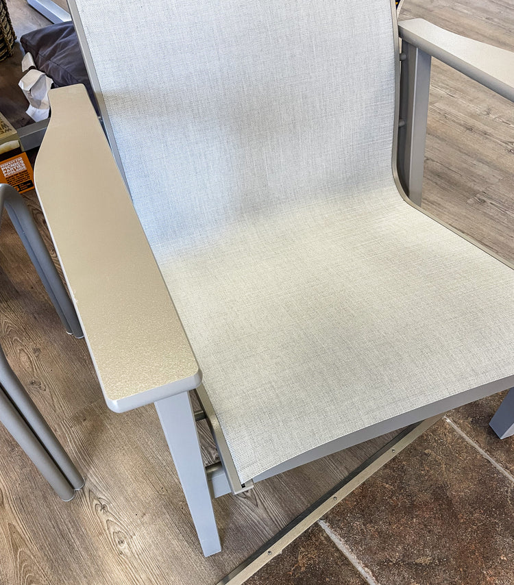 Wexler Chat Height Sling Arm Chair Storm/Alloy