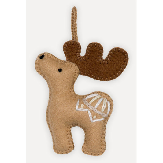 Hand Embroidered Ornament, Moose