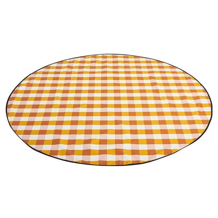 Love Rugs gingham butterscotch  -  Picnic Blankets  by  Basil Bangs