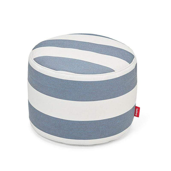 Point Outdoor stripe ocean blue  -  Outdoor Ottomans  by  Fatboy